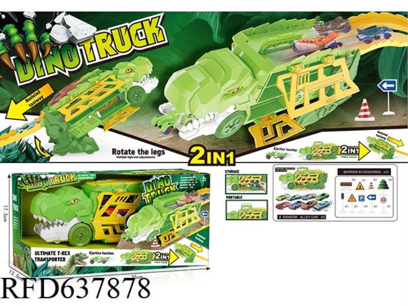 STORE DEFORMED DINOSAUR VEHICLES (3 SLIDING ALLOY VEHICLES +12 ROADBLOCKS)