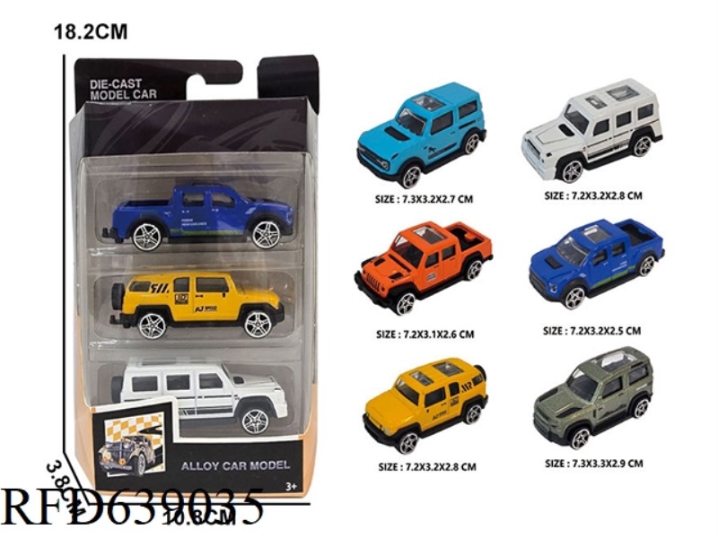 1:64 SLIDING ALLOY CLASSIC CAR 3PCS