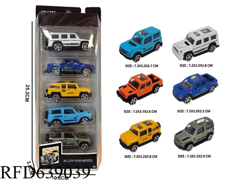 1:64 SLIDING ALLOY CLASSIC CAR 5PCS