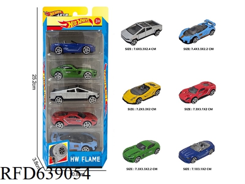 1:64 HOT WHEEL ALLOY 6 TYPES 5PCS