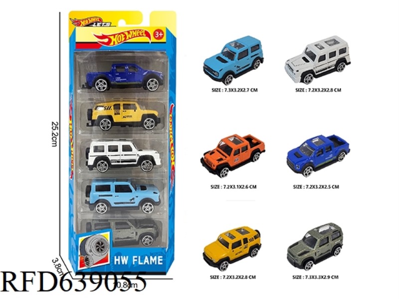 1:64 HOT WHEELS 6 ALLOY CARS 5PCS