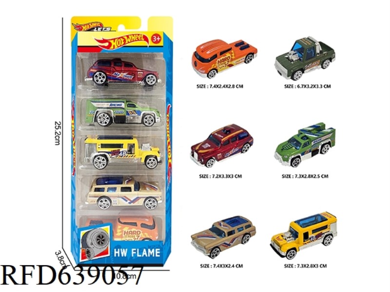 1:64 HOT WHEEL ALLOY 6 TYPES 5PCS
