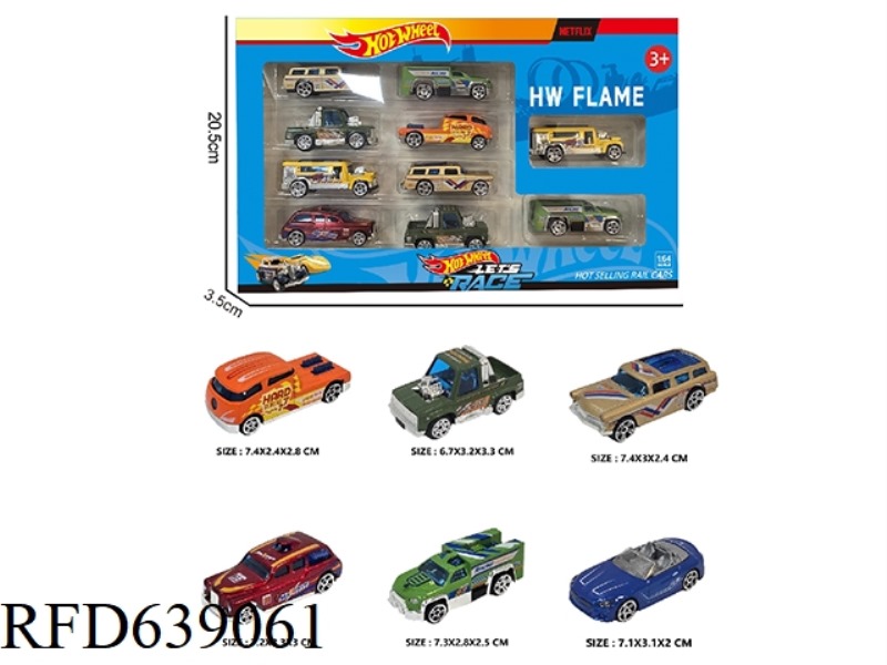1:64 HOT WHEEL ALLOY 6 TYPES OF 10PCS
