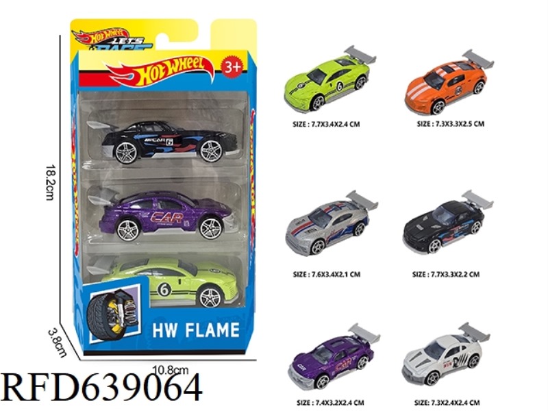 1:64 HOT WHEEL ALLOY 6 TYPES 3PCS