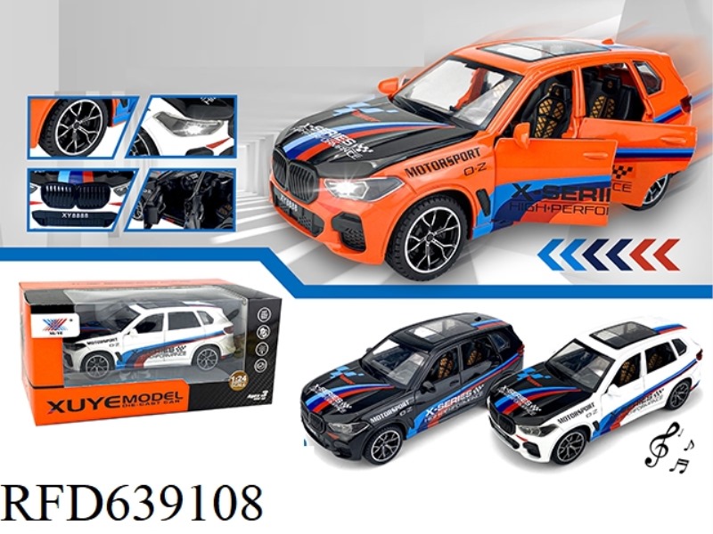 1:24 BMW X5M ALLOY MODEL PULL BACK 6 DOORS LIGHT MUSIC