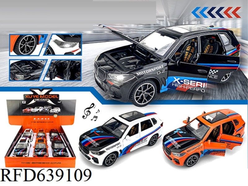 1:24 BMW X5 ALLOY MODEL PULL BACK 6 DOOR LIGHTING MUSIC (6PCS)
