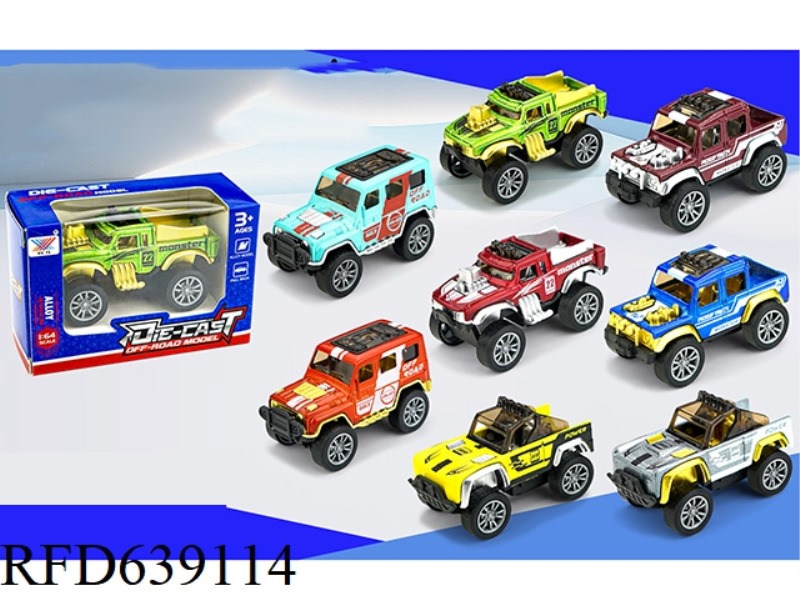 1:64 ALLOY OFF-ROAD VEHICLE PULL BACK (1PCS)