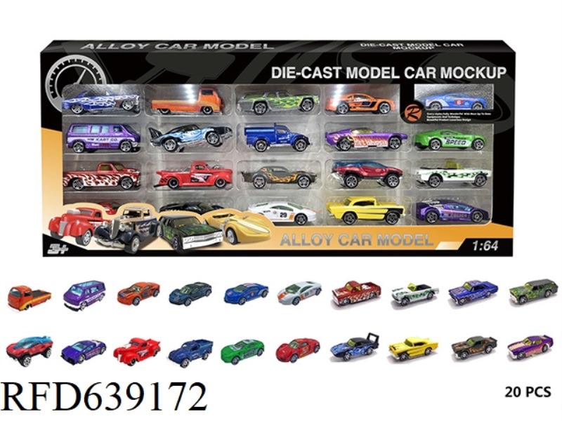 1:64 ALLOY CAR SLIDING WINDOW BOX 20 CARS