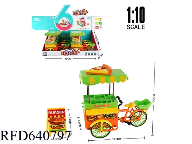 1: 10 ALLOY FAST FOOD BICYCLE (PIZZA) 6PCS