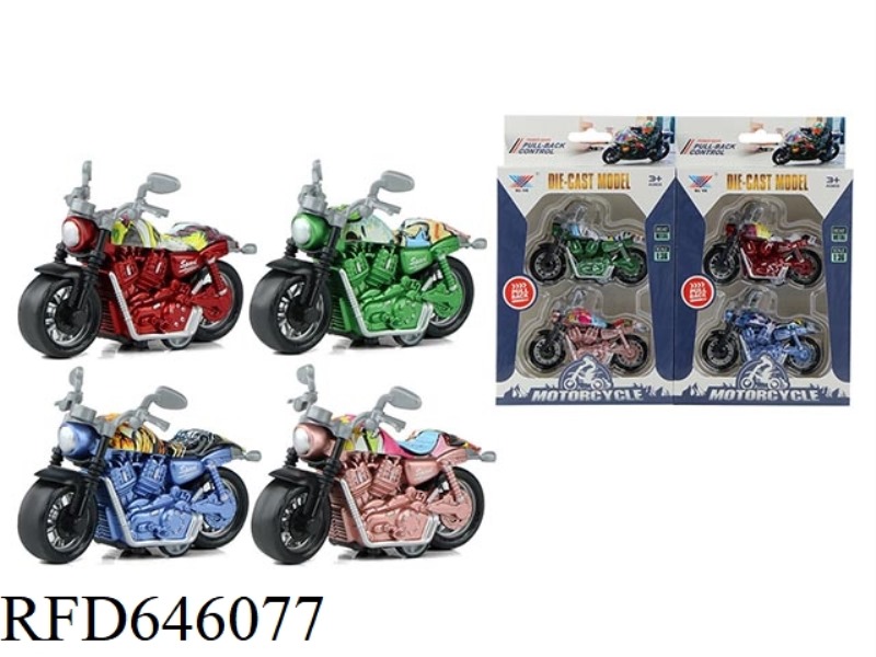 1:36 ALLOY MOTORCYCLE HARLEY PULL-BACK (2 BOXES)