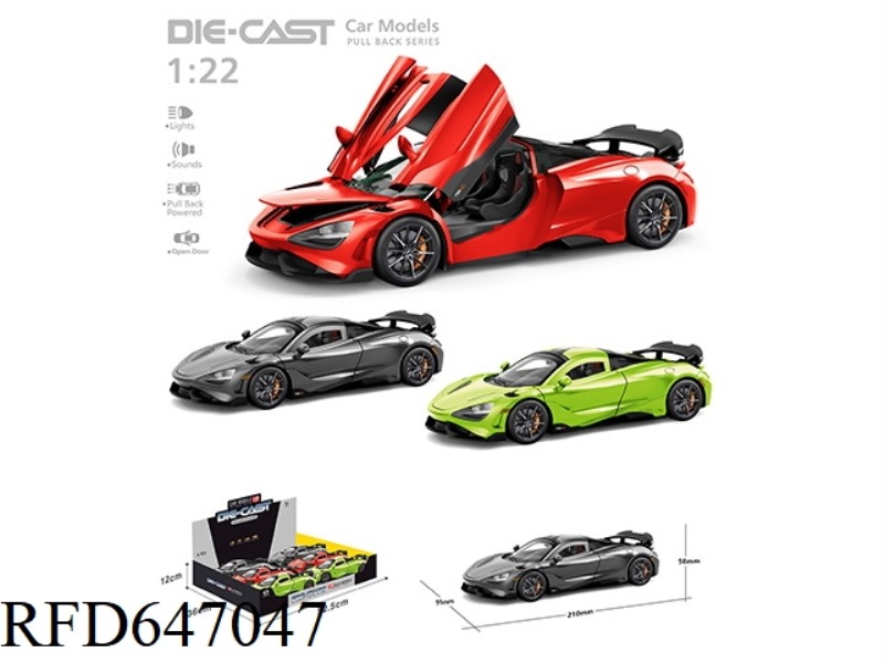 1:22 MCLAREN WARRIOR ALLOY CAR 6PCS