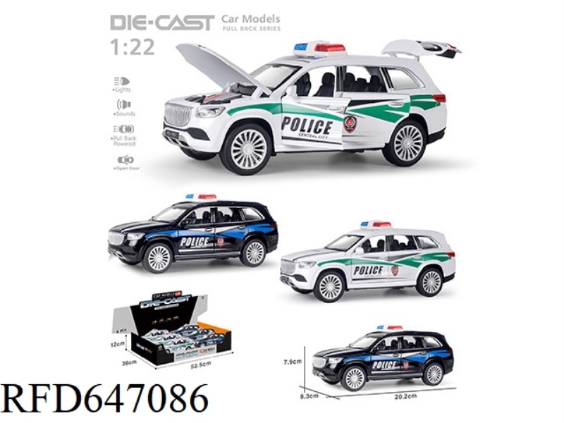 ENGLISH VERSION 1:22 MAIBAKH GLS POLICE CAR 6PCS