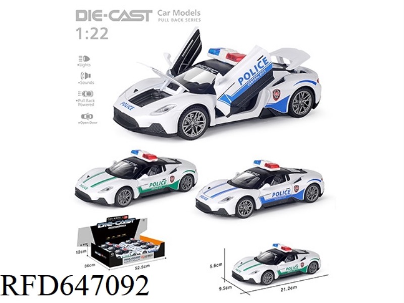 ENGLISH VERSION 1:22 MASERATI POLICE CAR 6PCS