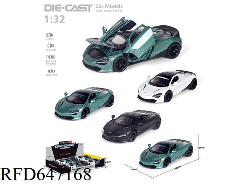 1:32 WARRIOR MCLAREN 720 ALLOY CAR 12PCS