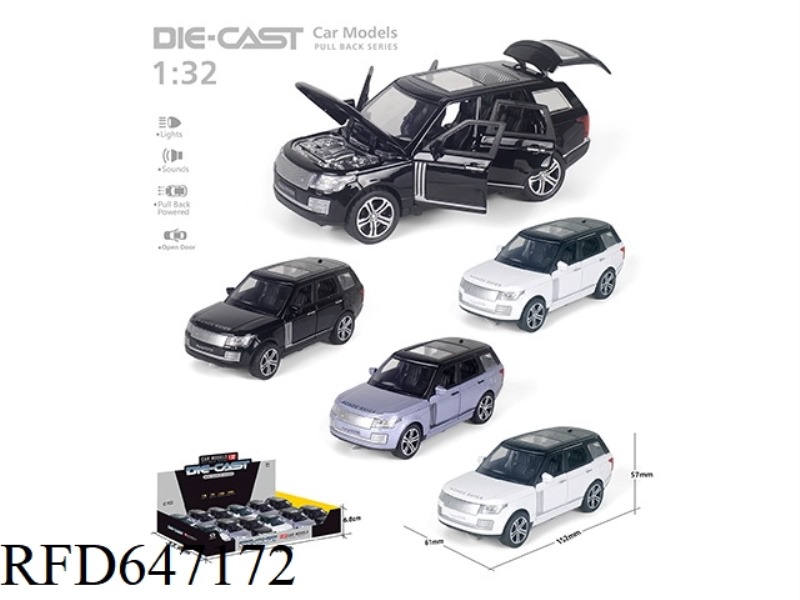 1:32 WARRIOR LAND ROVER RANGE ROVER ALLOY CAR 12PCS
