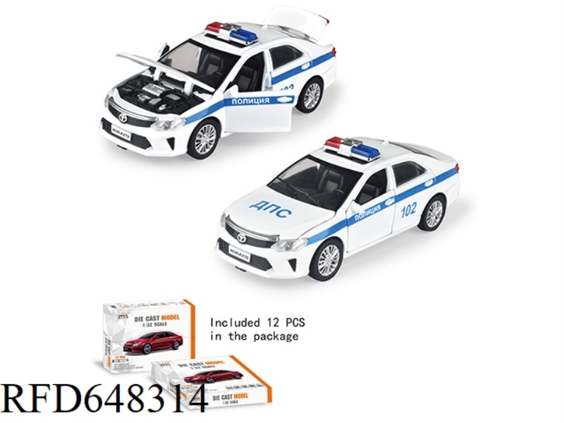 1:32 TOYOTA CAMRY RUSSIAN ALLOY POLICE CAR 12PCS