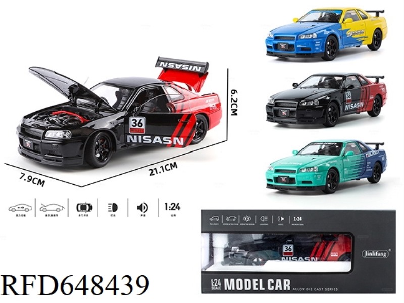 1: 24 GTR STREETCAR FLOWER ALLOY CAR