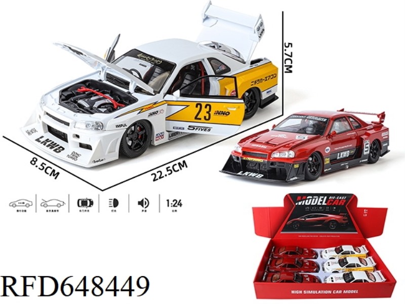 1: 24 GTR SKYLINE MODIFIED VERSION 6PCS
