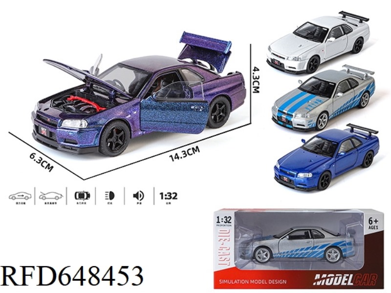 1: 32 GTR SKYLINE STREETCAR EDITION ALLOY CAR
