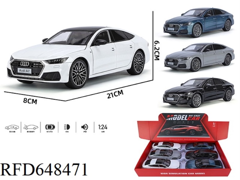 1:24 AUDI A7 STREETCAR VERSION 6 ACOUSTO-OPTIC SIX-DOOR PULL-BACK ALLOY CAR MODELS