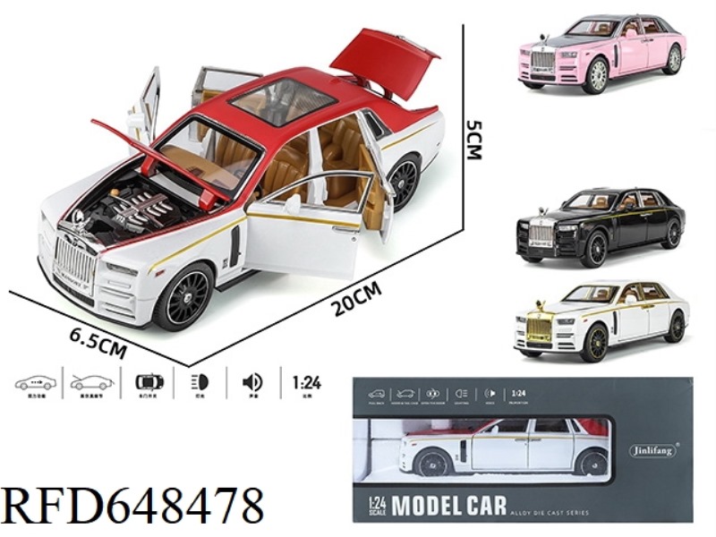 1:24 ROLLS-ROYCE PHANTOM 1 6-DOOR ACOUSTO-OPTIC PULL-BACK ALLOY CAR