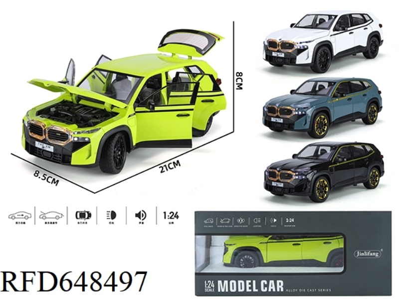 1:24 BMW XM ACOUSTO-OPTIC SIX-DOOR PULL-BACK ALLOY CAR