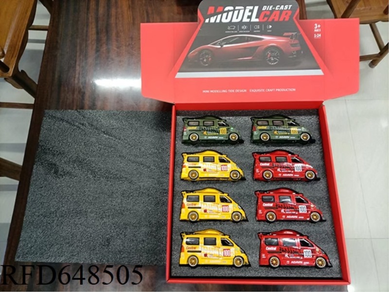 1:24 VAN MODIFIED VERSION 8 6-DOOR ACOUSTO-OPTIC PULL-BACK ALLOY CARS