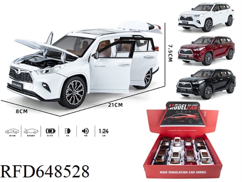 1:24 HIGHLANDER STREETCAR EDITION 8 SIX-DOOR ACOUSTO-OPTIC PULL BACK ALLOY CARS