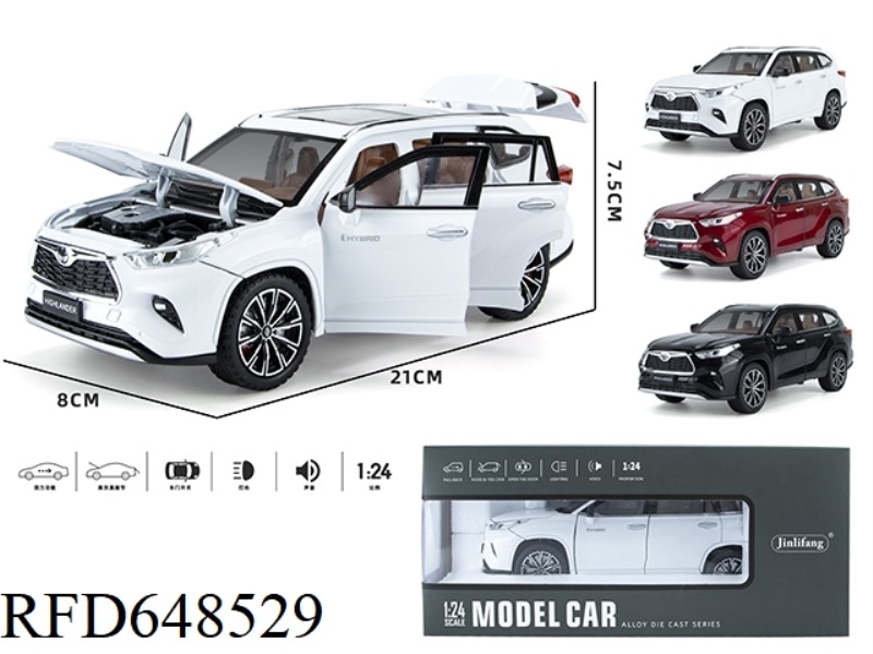 1:24 HIGHLANDER STREETCAR EDITION SIX-DOOR ACOUSTO-OPTIC PULL-BACK ALLOY CAR