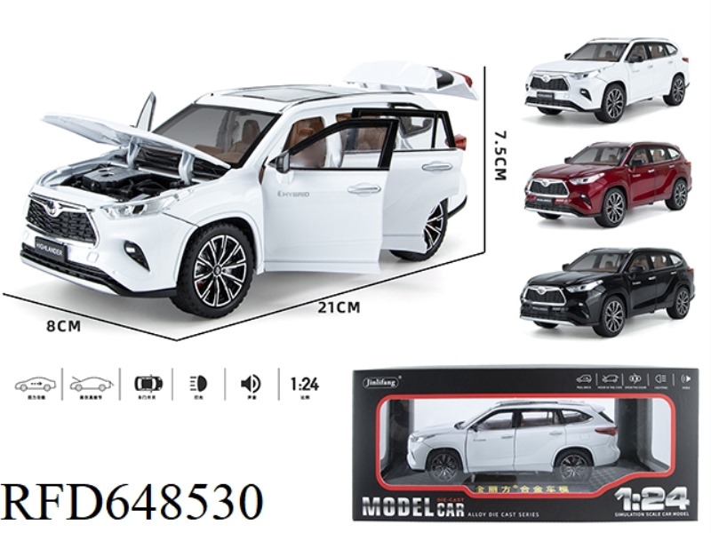 1:24 HIGHLANDER STREETCAR EDITION SIX-DOOR ACOUSTO-OPTIC PULL-BACK ALLOY CAR