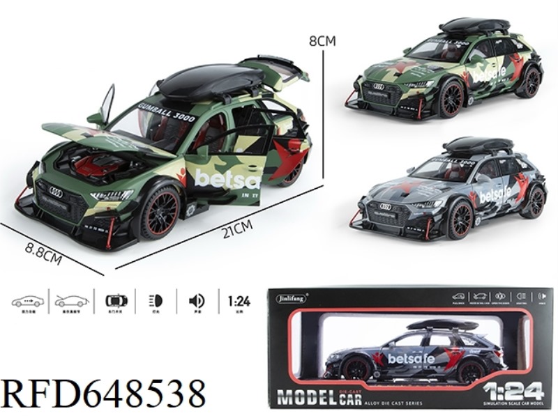 1:24 AUDI RS6 MODIFIED ACOUSTO-OPTIC SIX-DOOR PULL-BACK ALLOY CAR MODEL