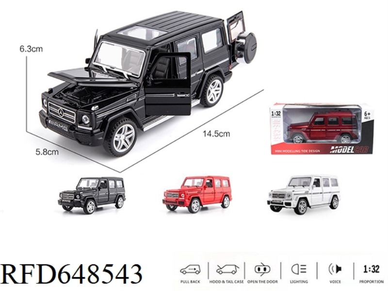 1:32 MERCEDES-BENZ BIG G WITH ACOUSTO-OPTIC FOUR-DOOR PULL-BACK ALLOY CAR