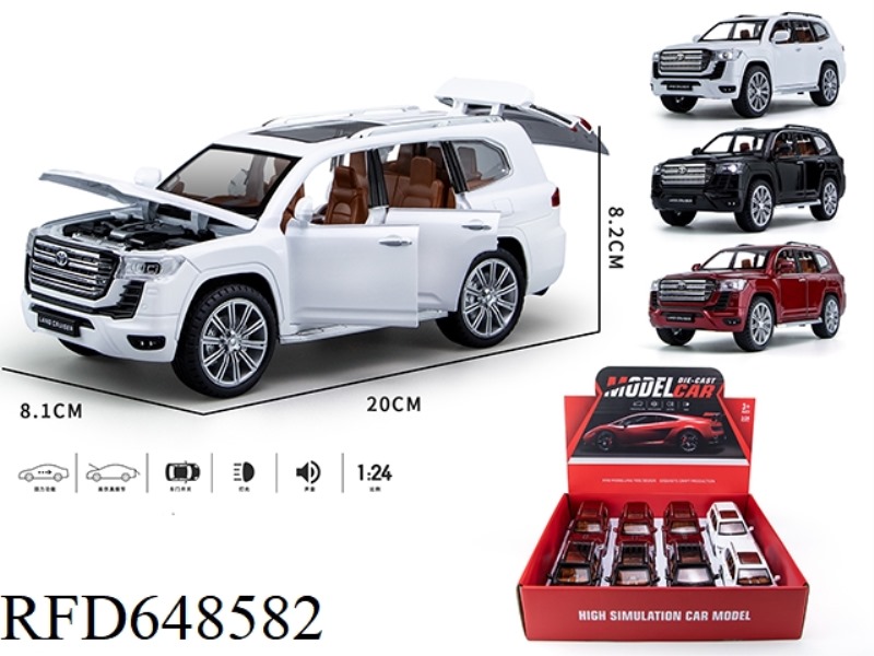 1: 24 LAND PATROL LC300 STREET CAR EDITION 8 6-DOOR ACOUSTO-OPTIC PULL-BACK ALLOY CARS
