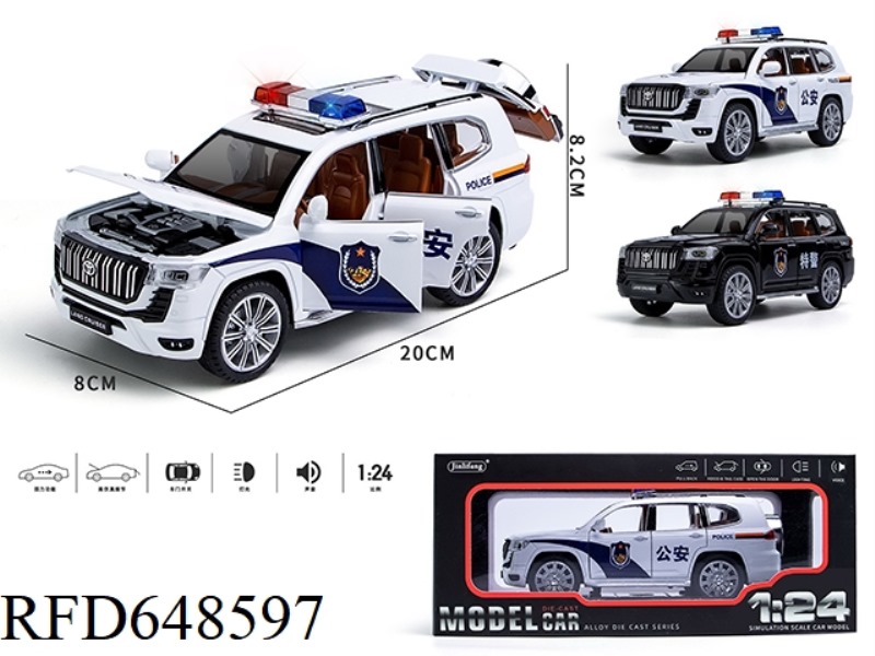 1:24 PRADO CHINESE POLICE CAR VERSION ACOUSTO-OPTIC WARRIOR 6 OPENS THE DOOR