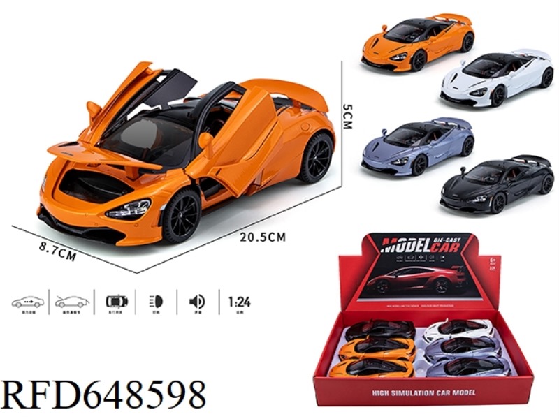 1:24 MCLAREN STREETCAR EDITION 6 4-DOOR ACOUSTO-OPTIC PULL-BACK ALLOY CARS