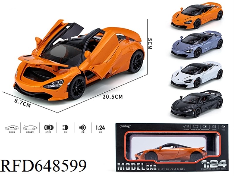 1:24 MCLAREN STREETCAR VERSION BRACKET 4 DOOR ACOUSTO-OPTIC PULL-BACK ALLOY CAR