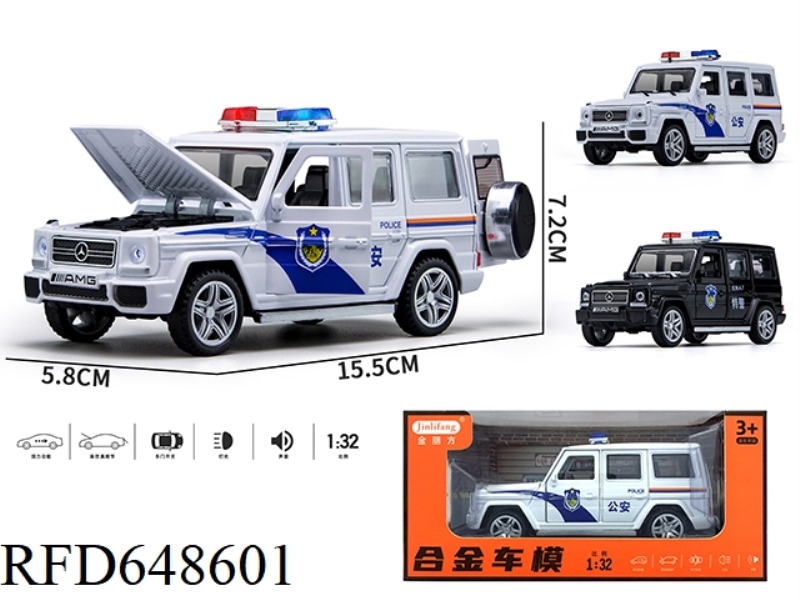 1:32 LARGE G CHINESE FOUR-DOOR PULL-BACK ALLOY CAR WITH ACOUSTO-OPTIC