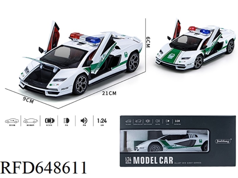 1:24 LAMBORGHINI 800 MIDDLE EAST POLICE CAR EDITION ALLOY CAR