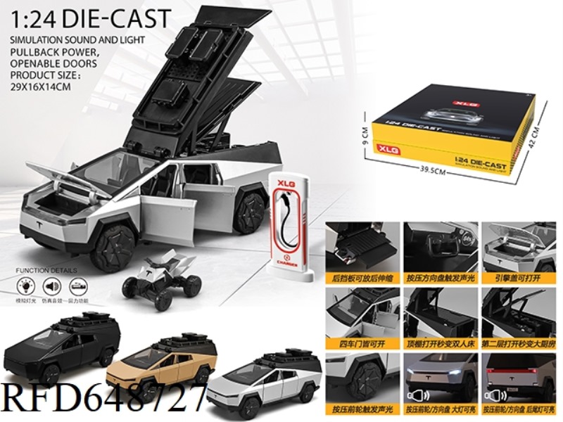 1:24 TESLA PICKUP CAMPER 8PCS