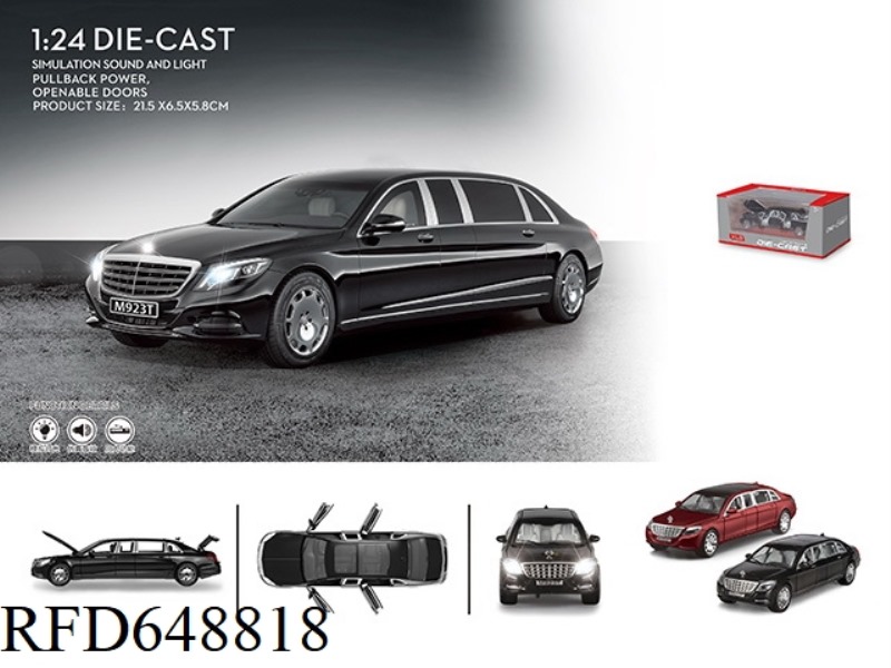 MERCEDES-BENZ EXTENDED 6-SEAT MAIBAKH 1:24 ALLOY CAR MODEL.