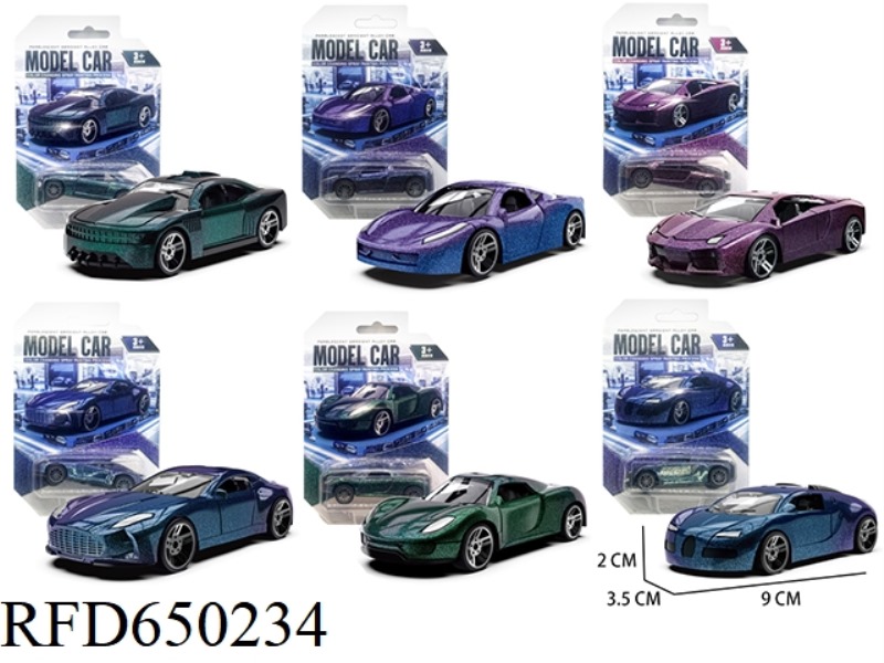 1:60 COLORFUL PEARLESCENT PULL-BACK ALLOY CAR (CHAMELEON)