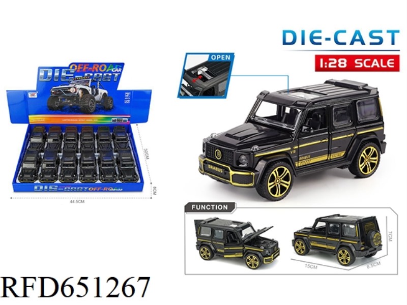 1:28 ALLOY MODEL MERCEDES-BENZ BIG G BLACK GOLD VERSION FIVE DOOR PULL-BACK (12 PIECES)