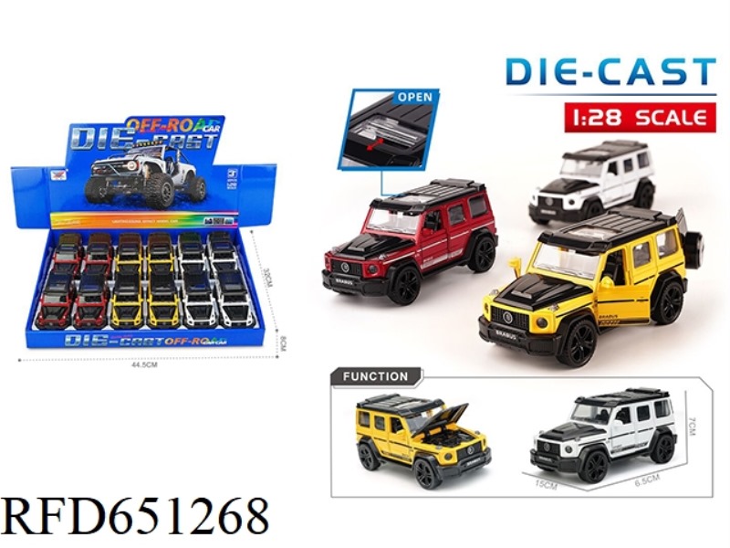 1:28 ALLOY MODEL MERCEDES-BENZ G800 FIVE-DOOR PULL-BACK (12 PIECES)
