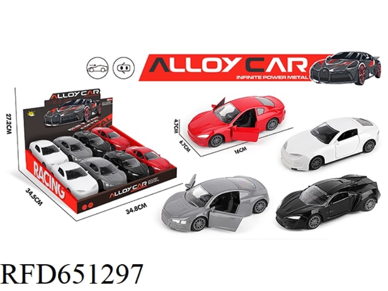 ALLOY DOUBLE DOOR PULL-BACK SPORTS CAR 8PCS