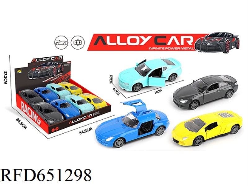 ALLOY DOUBLE DOOR PULL-BACK SPORTS CAR 8PCS