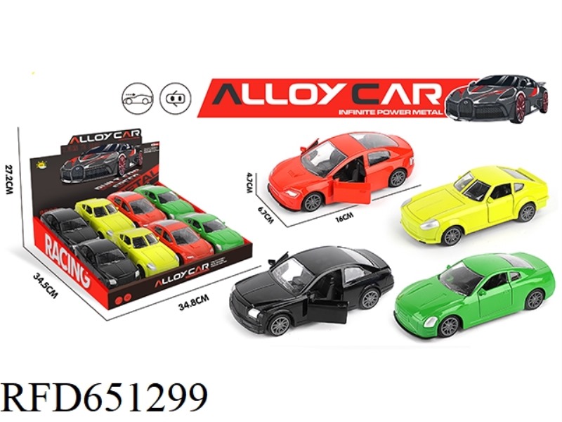 ALLOY DOUBLE DOOR PULL-BACK SPORTS CAR 8PCS