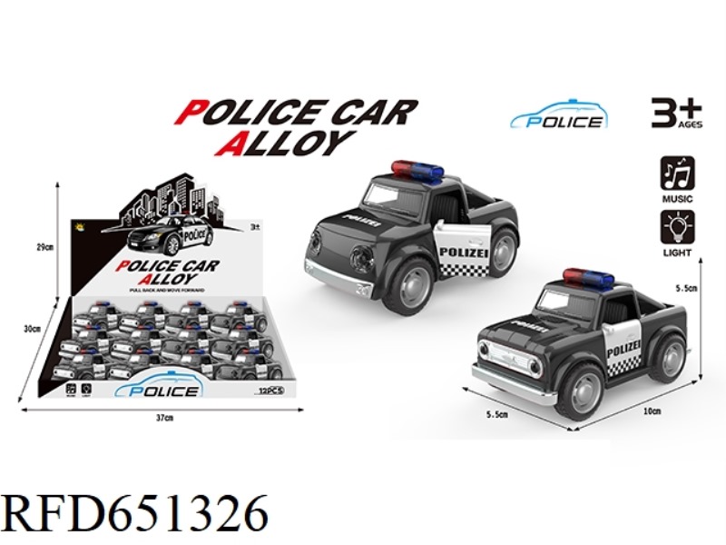 ALLOY ACOUSTO-OPTICAL REBOUND PICKUP TRUCK 12PCS