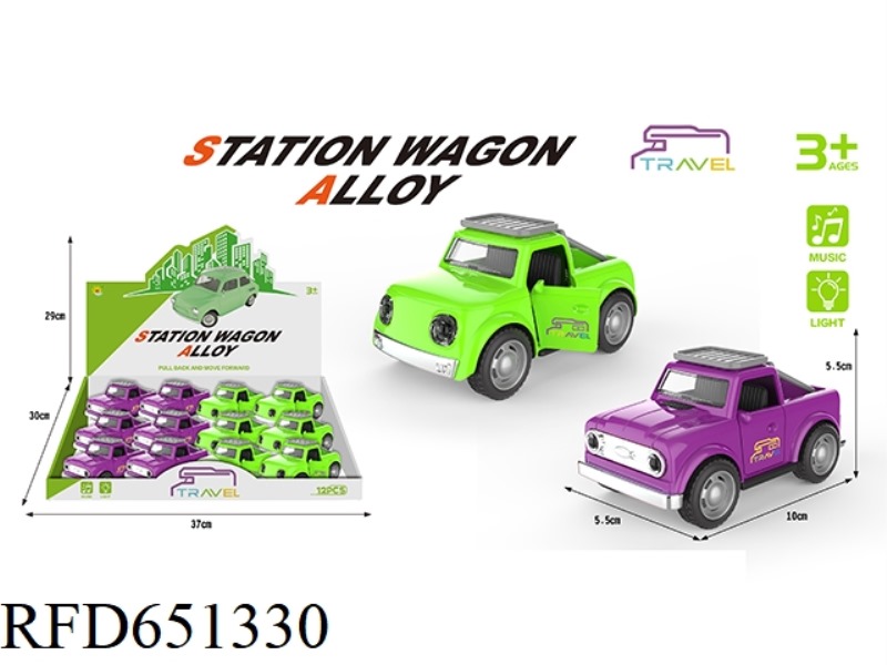 ALLOY ACOUSTO-OPTICAL REBOUND PICKUP TRUCK 12PCS