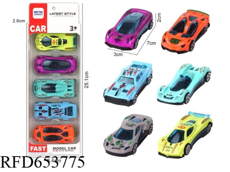 1:64 NEW ALLOY SPORTS CAR (5 PACKS)
