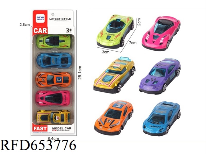 1:64 NEW ALLOY SPORTS CAR (5 PACKS)
